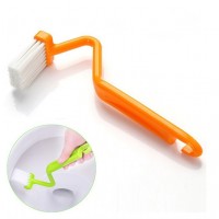 Family Bathroom Durable Bent Handle Cleaning V Type Plastic Toilet Brush